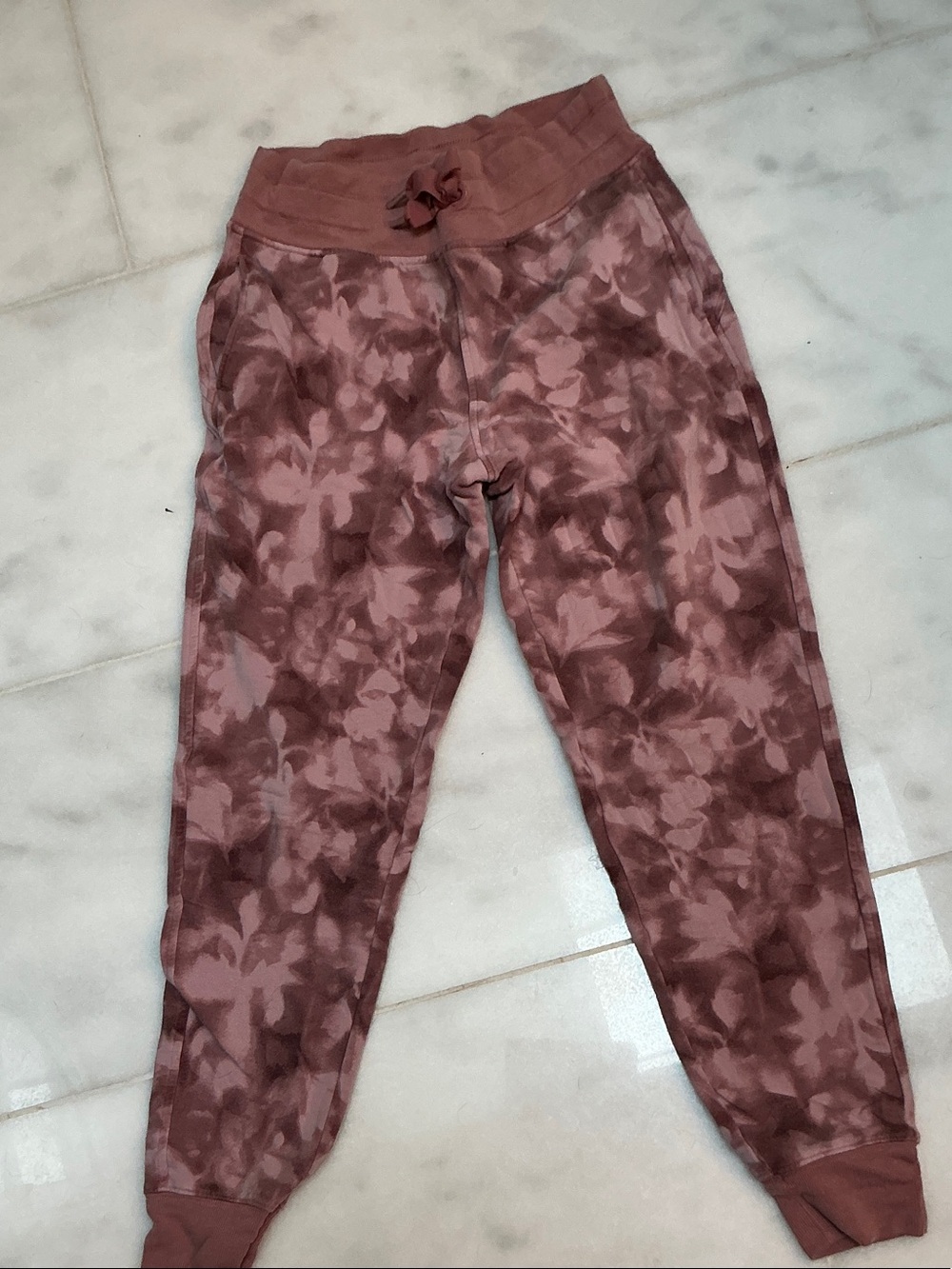 Athleta Women’s Mauve Floral Tie-Dye Joggers